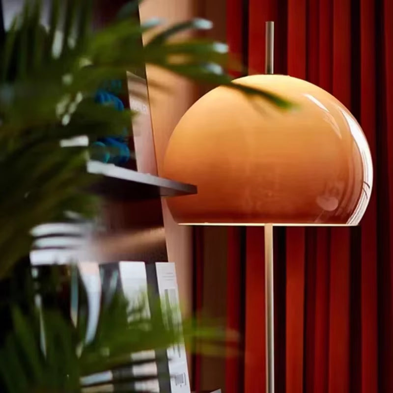 Bauhaus Living Room Retro Glass Table Lamp Gradient Orange Mushroom Floor Lamp Living Room Bedroom Atmosphere LED Lamp